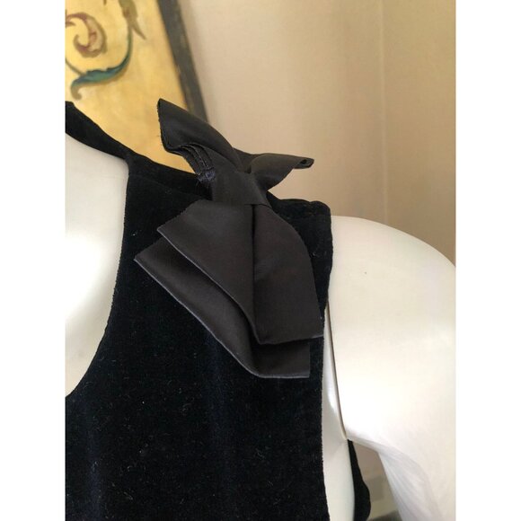 Black Velvet Dress, 80s Formal Dress, Goth Dress, 80s Prom Dress - Picture 4 of 9